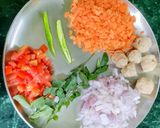 A picture of step 1 of Samak Rice, Soya Chunks, Veggies Upma (high protein low calorie).
