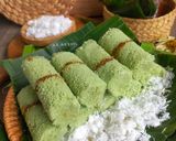Foto langkah ke 8 dari resep Putu Bambu (Cetakan Daun Pisang).