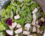 A picture of step 1 of Surti Papdi and Brinjal Subzi.