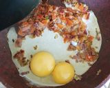 A picture of step 4 of Indian style scrambled eggs.