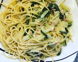 Spaghetti an einer Krautstiel-Rahmsauce Rezeptschritt 4 Foto