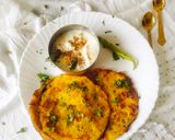 A picture of step 4 of Leftover Poha Chilla with fresh Veggies.