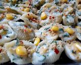 A picture of step 3 of Baked shell pasta stuffed with creamy sauce.