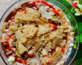 A picture of step 6 of Chat pati dahi bhala chat.