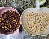 Hình bước làm 1 của món Sữa đậu phộng rang + đậu gà rắc hạt chia🥜🥜🥜🧆🍶