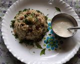 A picture of step 8 of Bhagar upma for fasting.