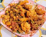 A picture of step 5 of Aloo Gobhi Matar/ Potato Cauliflower Green Peas Dry Curry.