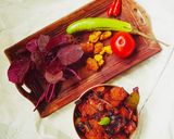 ডালের বড়া দিয়ে লাল শাক ভাজা (daler bora diye laal saag bhaja recipe in Bengali) রেসিপি ধাপ - 6 ছবি