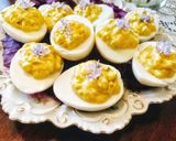 A picture of step 3 of Rosemary Cross-Top Deviled Eggs.
