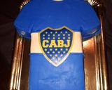 Foto del paso 4 de la receta: Torta camiseta de boca!!! 💙💛💙 con un tips!😉