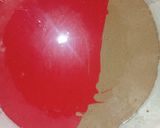 A picture of step 4 of Red velvet and chocolate sponge cake.