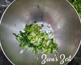 A picture of step 1 of Mysore Bajji with Spring Onion Greens.