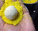 A picture of step 3 of Coconut ladoo.