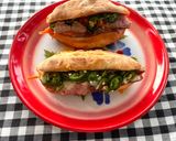 รูปขั้นตอนการทำที่ 6 ของ Baguette Vietnamese Sandwich🥖🌶️🍅🧄แซนวิชเวียดนาม Banh Mi🥖🌶️EP:ไส้หมูย่าง&แครอทดองพริกสด🌶️