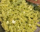 A picture of step 7 of Nutty Wild garlic pesto and feta pasta 🍝.
