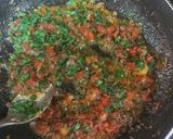 A picture of step 4 of Sarson ka Saag with makai roti.