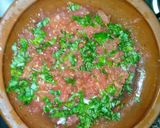 A picture of step 1 of Tagine with Lamb Brain and Eggs.