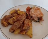Foto del paso 7 de la receta: Pechuga de pollo rellena con papas aplastada❤