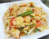 รูปขั้นตอนการทำที่ 2 ของ หน่อไม้ผัดไข่ใส่กุ้ง