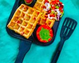 A picture of step 4 of Vegetables Waffles.