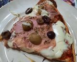 Foto del paso 8 de la receta: Pizza con mejillones, palmitos, jamón