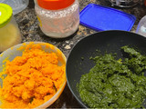 Nidos con calabaza y espinacas