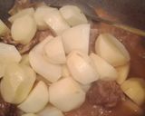 A picture of step 3 of Aalo ghosht.