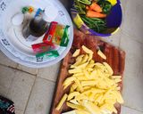 A picture of step 1 of Foil wrap veggies with sweet & irish potato🌶🥕🥔🍠.