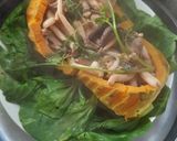 Hình bước làm 3 của món Bí đỏ hấp nấm