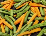 A picture of step 1 of Schewan beans and carrot stir fry.