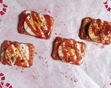 A picture of step 5 of Tuc Egg Canapes.