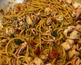 A picture of step 5 of Spaghetti with Baby Squid Skillet-Style.