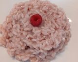 A picture of step 3 of Risotto al lampone raspberry risotto.