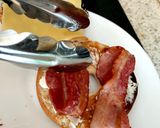 A picture of step 3 of My Smoked Streaky Bacon Bagel With Cheese 🥰.