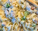 Foto langkah ke 6 dari resep Nudeln in Sahnesauce mit Hähnchen / Noodle with chicken and cream sauce.