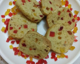 டூட்டி ப்ரூட்டி  கஸ்டர்ட் பிஸ்கட் (Tooti frooti custard biscuit recipe in tamil) ரெசிபி ஸ்டேப் 5 புகைப்படம்