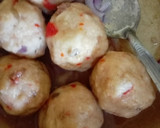 A picture of step 2 of Yam Balls.
