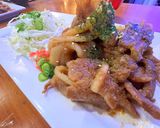 A picture of step 7 of Shogayaki (Stir fried pork with ginger sauce).