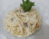 Pas rețetă Tagliatelle-Paste făinoase cu ciuperci, smântâna și busuioc 3 fotografie