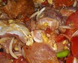 A picture of step 1 of Gulfam Gosht.