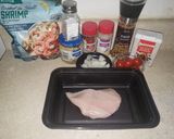 A picture of step 1 of Tuscan Chicken & Shrimp pasta.