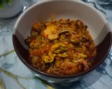 Foto langkah ke 6 dari resep Kerang Hijau Kupas dan Udang Saus Padang.
