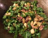 A picture of step 5 of California Farm Ham Potato Onion Chard Stirfry in mild pepper sauce.