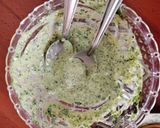 A picture of step 6 of Pepperoni olive mint skewers.