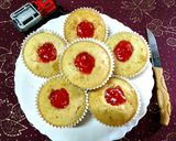 A picture of step 2 of Strawberry filled jam cupcakes 🧁🍓.
