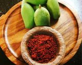A picture of step 2 of Stuff mango pickle.