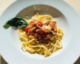 A picture of step 7 of Fresh Pasta with Bolognese Sauce.