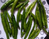 A picture of step 1 of Green chilli sauce.