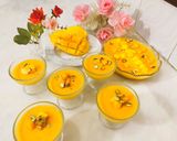 A picture of step 2 of Eggless Mango pudding without gelatin.