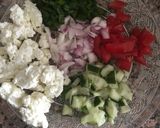 A picture of step 1 of Nutty paneer salad.
